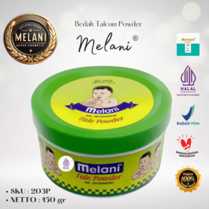 203 Melani Bedak Talcum Powder 150 gram | 2 Pilihan Kemasan – BPOM dan HALAL Terdaftar