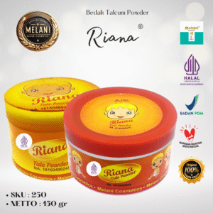 250 Riana by Melani Bedak Talcum Powder 150 gram | 2 Pilihan Kemasan – BPOM dan HALAL Terdaftar
