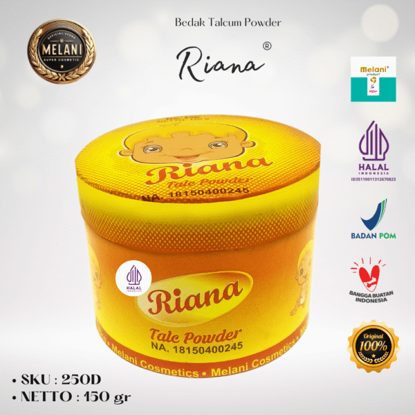 250 Riana by Melani Bedak Talcum Powder 150 gram | 2 Pilihan Kemasan - BPOM dan HALAL Terdaftar - Gambar 3