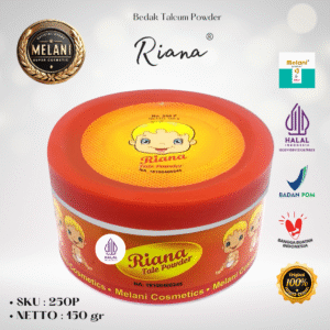 250 Riana by Melani Bedak Talcum Powder 150 gram | 2 Pilihan Kemasan – BPOM dan HALAL Terdaftar