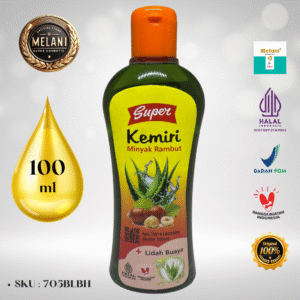 705BLB Super by Melani Minyak Kemiri PLUS Lidah Buaya 100ml Botol Plastik | 2 Pilihan Warna – BPOM dan HALAL Terdaftar
