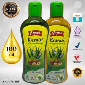 705BV Super by Melani Minyak Kemiri PLUS Vitamin E 100 ml Botol Plastik | 2 Pilihan Warna – BPOM dan HALAL Terdaftar