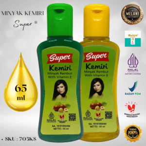 705KS Super by Melani Minyak Kemiri 65 ml Botol Plastik Flip Top | 2 Pilihan Warna – BPOM dan HALAL Terdaftar