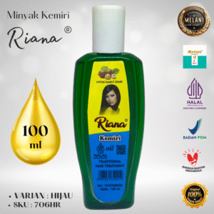 706R Riana Minyak Kemiri Botol Plastik Ulir 100ml | 2 Pilihan Warna – BPOM dan HALAL Terdaftar