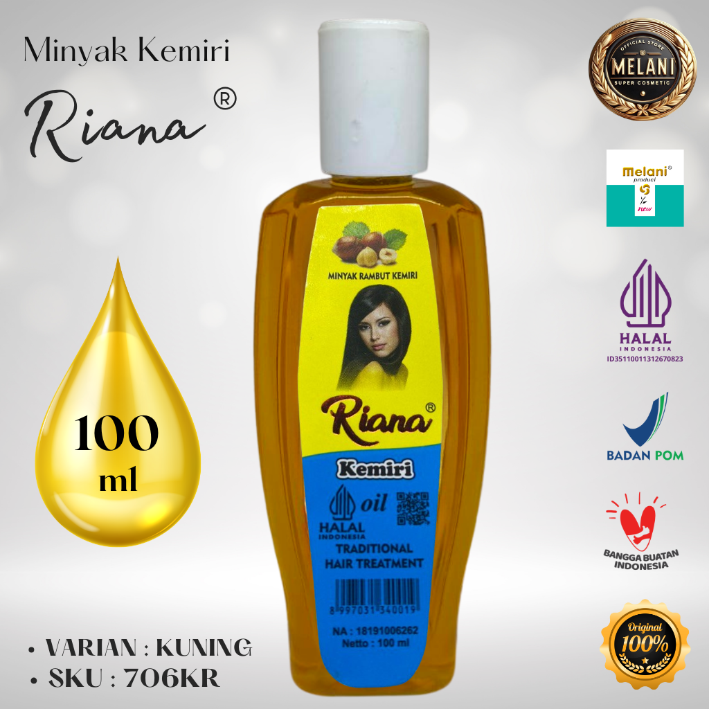 706R Riana Minyak Kemiri Botol Plastik Ulir 100ml | 2 Pilihan Warna - BPOM dan HALAL Terdaftar - Gambar 3