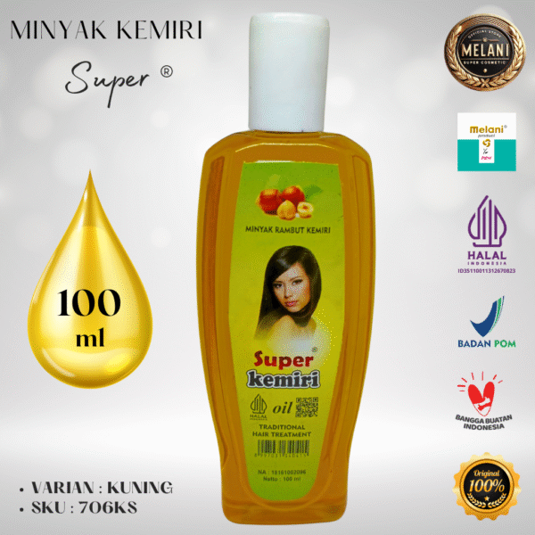 706S Super Minyak Kemiri Botol Plastik Ulir 100ml | 2 Pilihan Warna - BPOM dan HALAL Terdaftar - Gambar 3