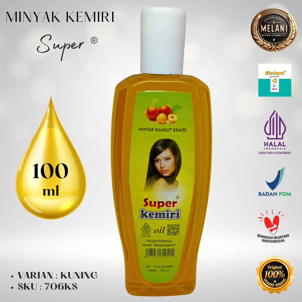706S Super Minyak Kemiri Botol Plastik Ulir 100ml | 2 Pilihan Warna - BPOM dan HALAL Terdaftar - Gambar 3