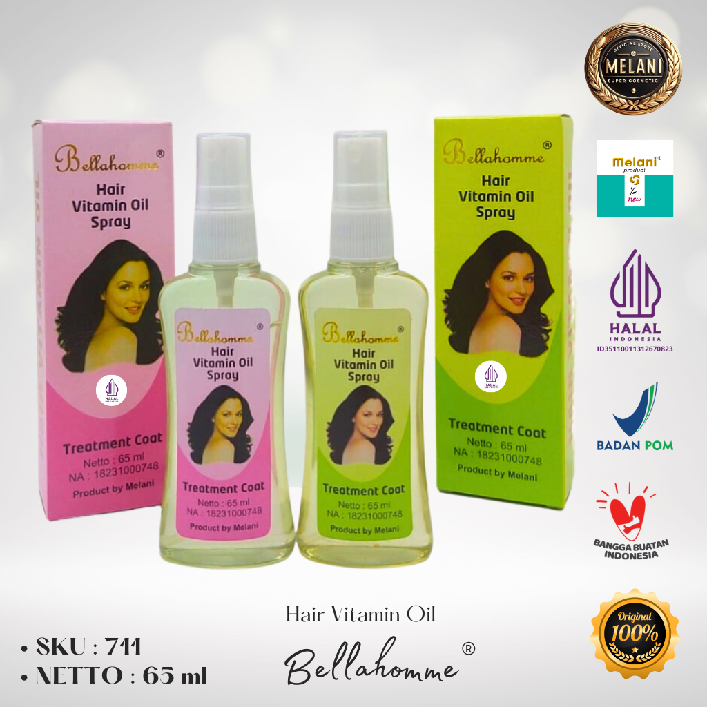 711 Bellahomme by Melani Hair Vitamin Oil 65 ml | 2 Pilihan Warna - BPOM dan HALAL Terdaftar