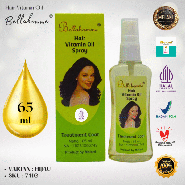 711 Bellahomme by Melani Hair Vitamin Oil 65 ml | 2 Pilihan Warna - BPOM dan HALAL Terdaftar - Gambar 3