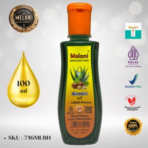 716MLB Melani Minyak Kemiri PLUS Lidah Buaya 100 ml Botol Plastik | 2 Pilihan Warna – BPOM dan HALAL Terdaftar
