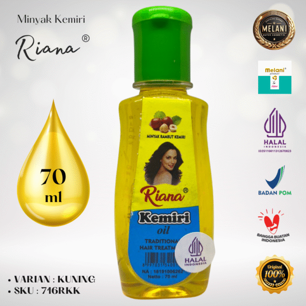 716RK Riana by Melani Minyak Kemiri 70 ml Botol Plastik ∣ 2 Pilihan Warna - BPOM dan HALAL Terdaftar - Gambar 3