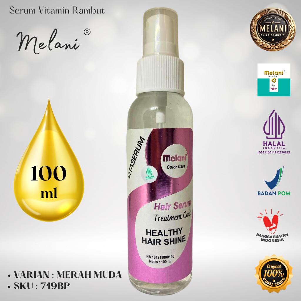 719B Melani Serum Vitamin Rambut 100 ml | 8 Pilihan Warna - BPOM dan HALAL Terdaftar - Gambar 6