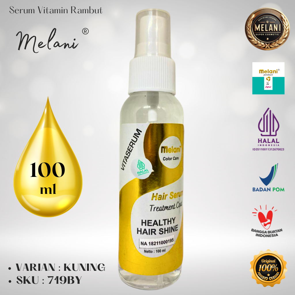 719B Melani Serum Vitamin Rambut 100 ml | 8 Pilihan Warna - BPOM dan HALAL Terdaftar - Gambar 2