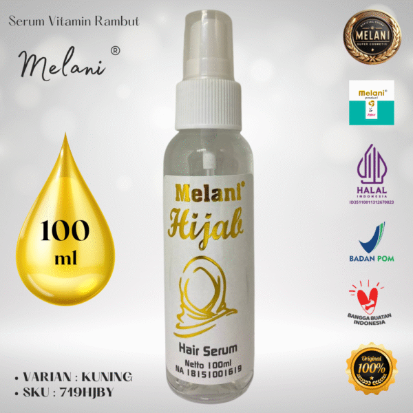 719HJB Melani Serum Vitamin Rambut Hijab 100 ml | 4 Pilihan Warna - BPOM dan HALAL Terdaftar - Gambar 2