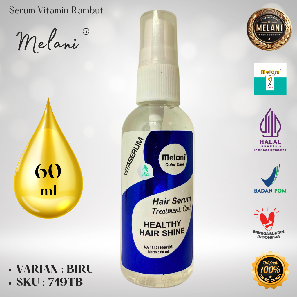 719T Melani Serum Vitamin Rambut 60 ml | 8 Pilihan Warna - BPOM dan HALAL Terdaftar - Gambar 10