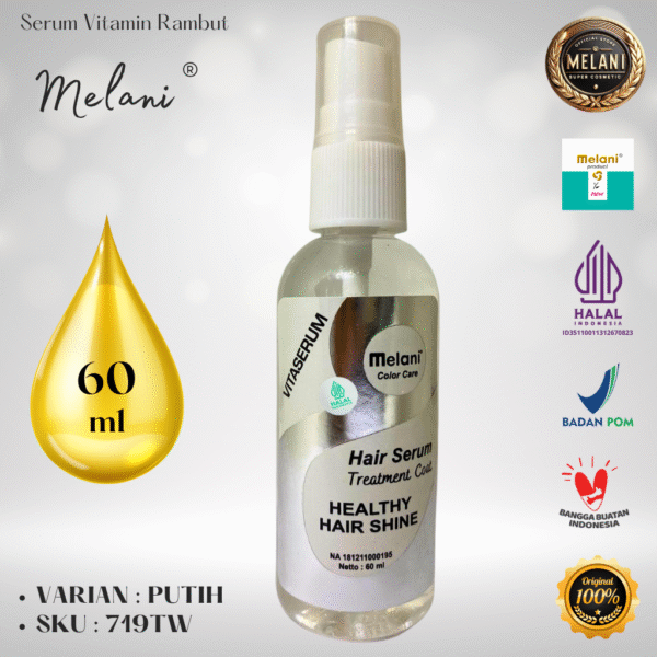 719T Melani Serum Vitamin Rambut 60 ml | 8 Pilihan Warna - BPOM dan HALAL Terdaftar - Gambar 4