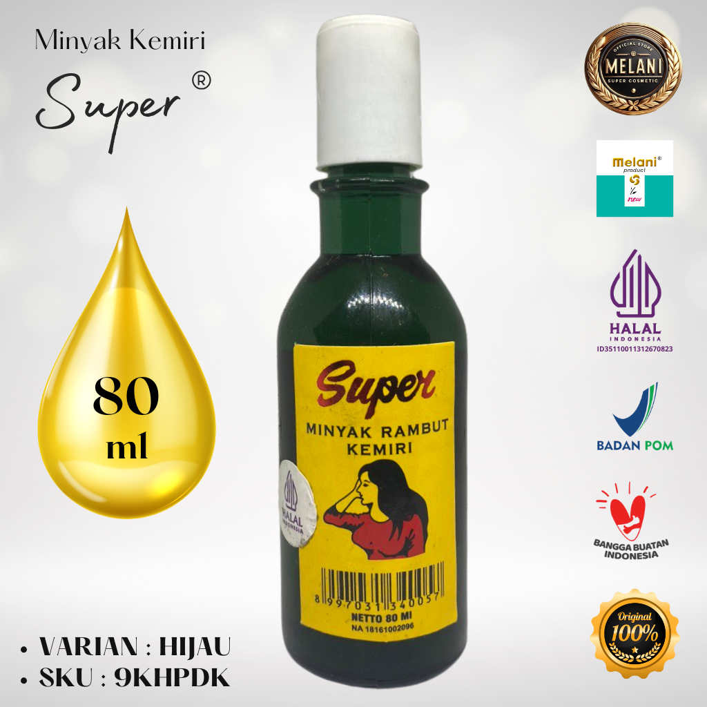 9KPDK Super by Melani Minyak Kemiri 80 ml Botol Plastik |  2 Pilihan Warna - BPOM dan HALAL Terdaftar - Gambar 2