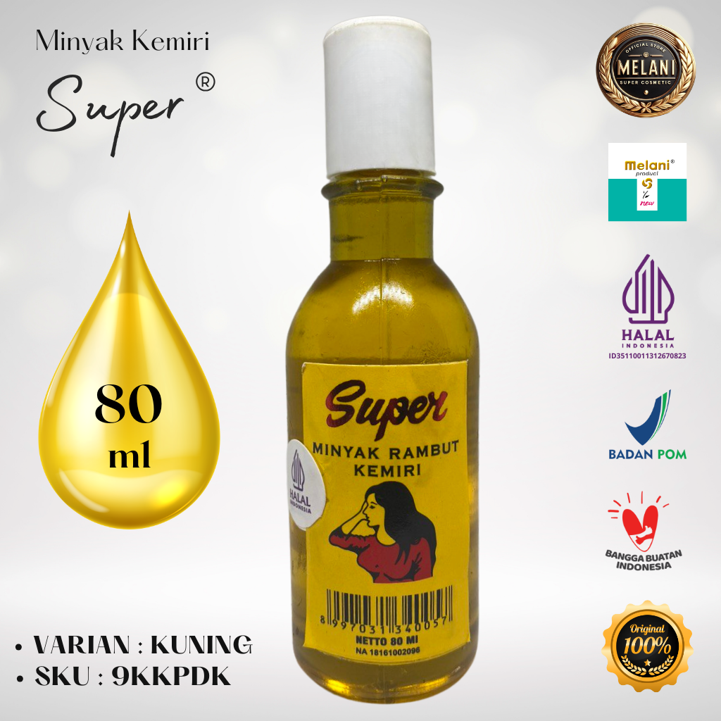 9KPDK Super by Melani Minyak Kemiri 80 ml Botol Plastik |  2 Pilihan Warna - BPOM dan HALAL Terdaftar - Gambar 3