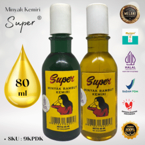 9KPDK Super by Melani Minyak Kemiri 80 ml Botol Plastik |  2 Pilihan Warna – BPOM dan HALAL Terdaftar