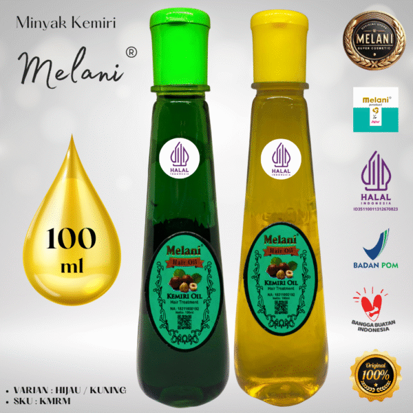 KMRM Melani Minyak Kemiri 100 ml Botol Plastik | 2 Pilihan Warna - BPOM dan HALAL Terdaftar