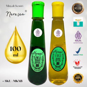 MKNB Neresea by Melani Minyak Kemiri 100 ml Botol Plastik Panjang | 2 Pilihan Warna – BPOM dan HALAL Terdaftar