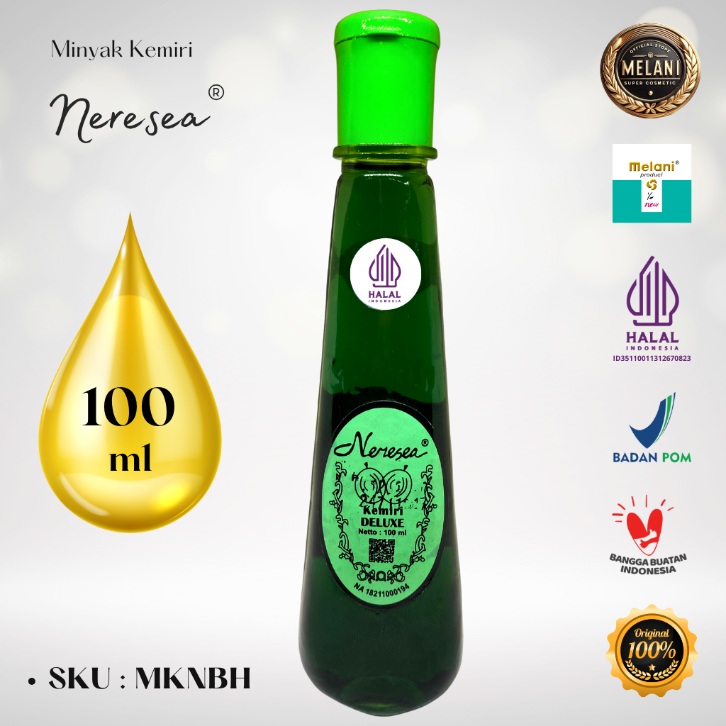 MKNB Neresea by Melani Minyak Kemiri 100 ml Botol Plastik Panjang | 2 Pilihan Warna - BPOM dan HALAL Terdaftar - Gambar 2